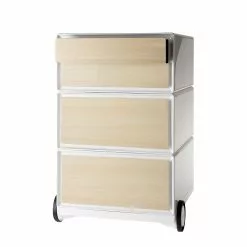 EasyOffice by Paperflow Rollcontainer easyBox II - Weiß / Buche
