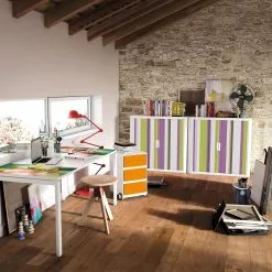 EasyOffice by Paperflow Rollladenschrank easyOffice Rayures - Lila / Weiß - Höhe: 104 cm -Buromobel Verkaufe rollladenschrank easyoffice rayures mehrfarbig 104 cm 3513013