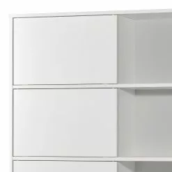 Schiebetürenregal Mingle I - Weiß / Eiche Sonoma Dekor -Buromobel Verkaufe schiebetuerenregal mingle i weiss eiche sonoma dekor 5029164