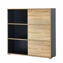 Germania Schiebetürenregal Mingle II - Anthrazit/Eiche Sonoma Dekor -Buromobel Verkaufe schiebetuerenregal mingle ii anthrazit eiche sonoma dekor 5029404