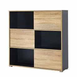 Germania Schiebetürenregal Mingle II - Anthrazit/Eiche Sonoma Dekor -Buromobel Verkaufe schiebetuerenregal mingle ii anthrazit eiche sonoma dekor 5029412