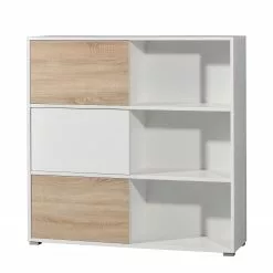 Germania Schiebetürenregal Mingle II - Weiß/Eiche Sonoma Dekor
