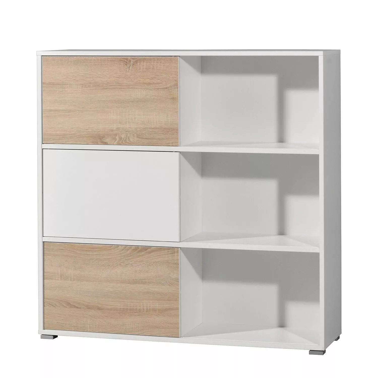 Germania Schiebetürenregal Mingle II - Weiß/Eiche Sonoma Dekor 3 Germania Schiebetürenregal Mingle II - Weiß/Eiche Sonoma Dekor
