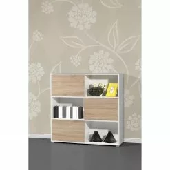 Germania Schiebetürenregal Mingle II - Weiß/Eiche Sonoma Dekor 31 Germania Schiebetürenregal Mingle II - Weiß/Eiche Sonoma Dekor -Buromobel Verkaufe schiebetuerenregal mingle ii weiss eiche sonoma dekor 5029204