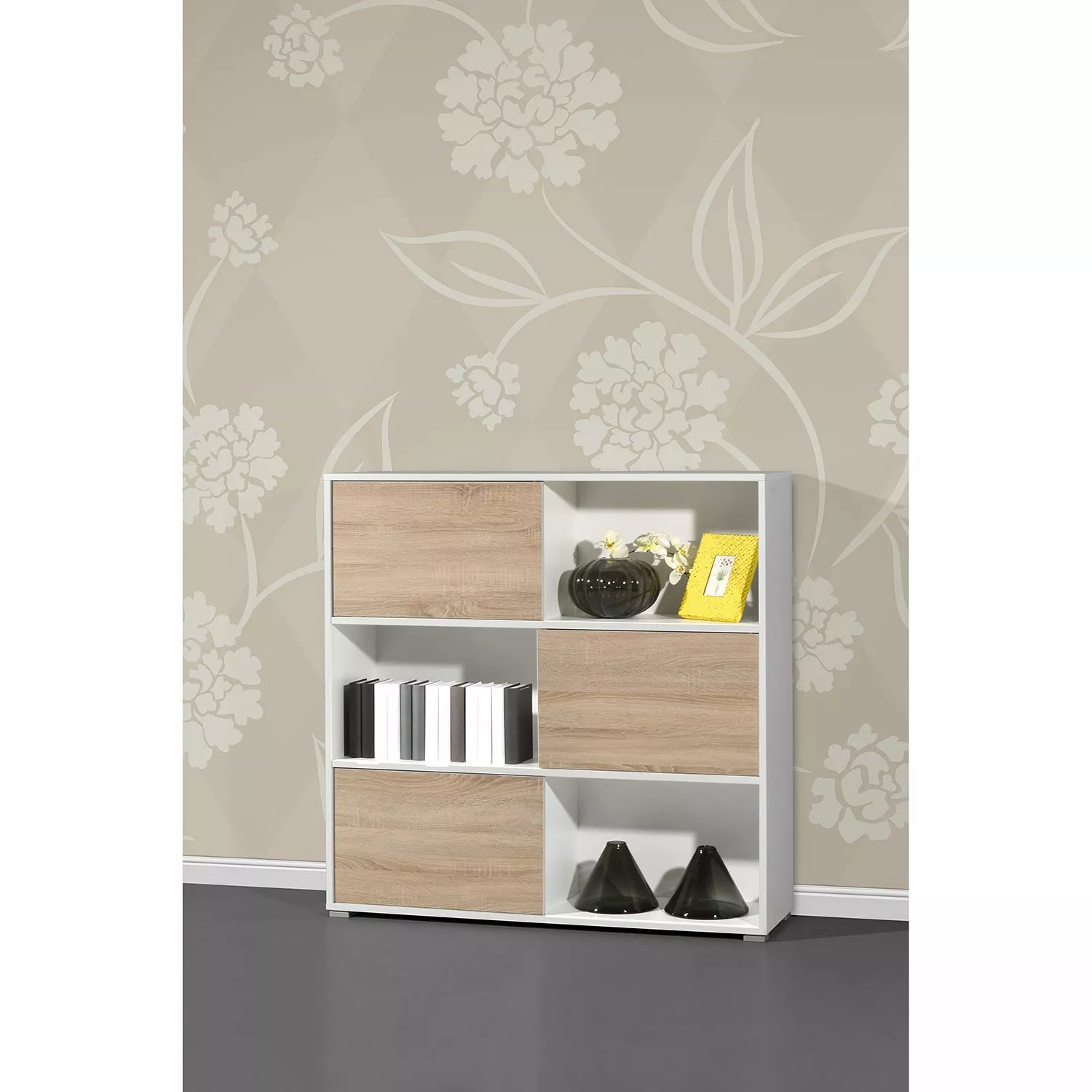 Germania Schiebetürenregal Mingle II - Weiß/Eiche Sonoma Dekor 10 Germania Schiebetürenregal Mingle II - Weiß/Eiche Sonoma Dekor – Bild 8