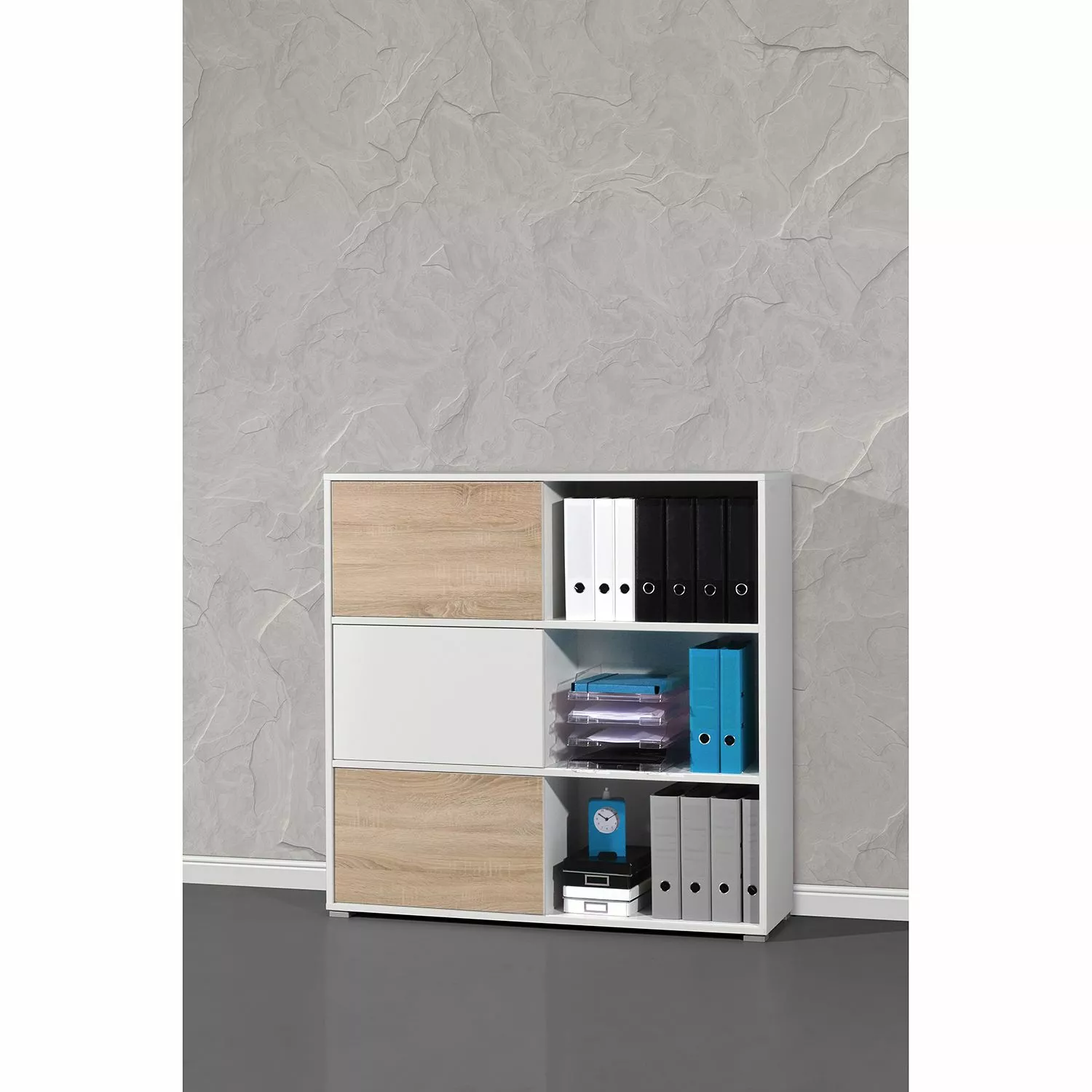 Germania Schiebetürenregal Mingle II - Weiß/Eiche Sonoma Dekor 19 Germania Schiebetürenregal Mingle II - Weiß/Eiche Sonoma Dekor – Bild 17