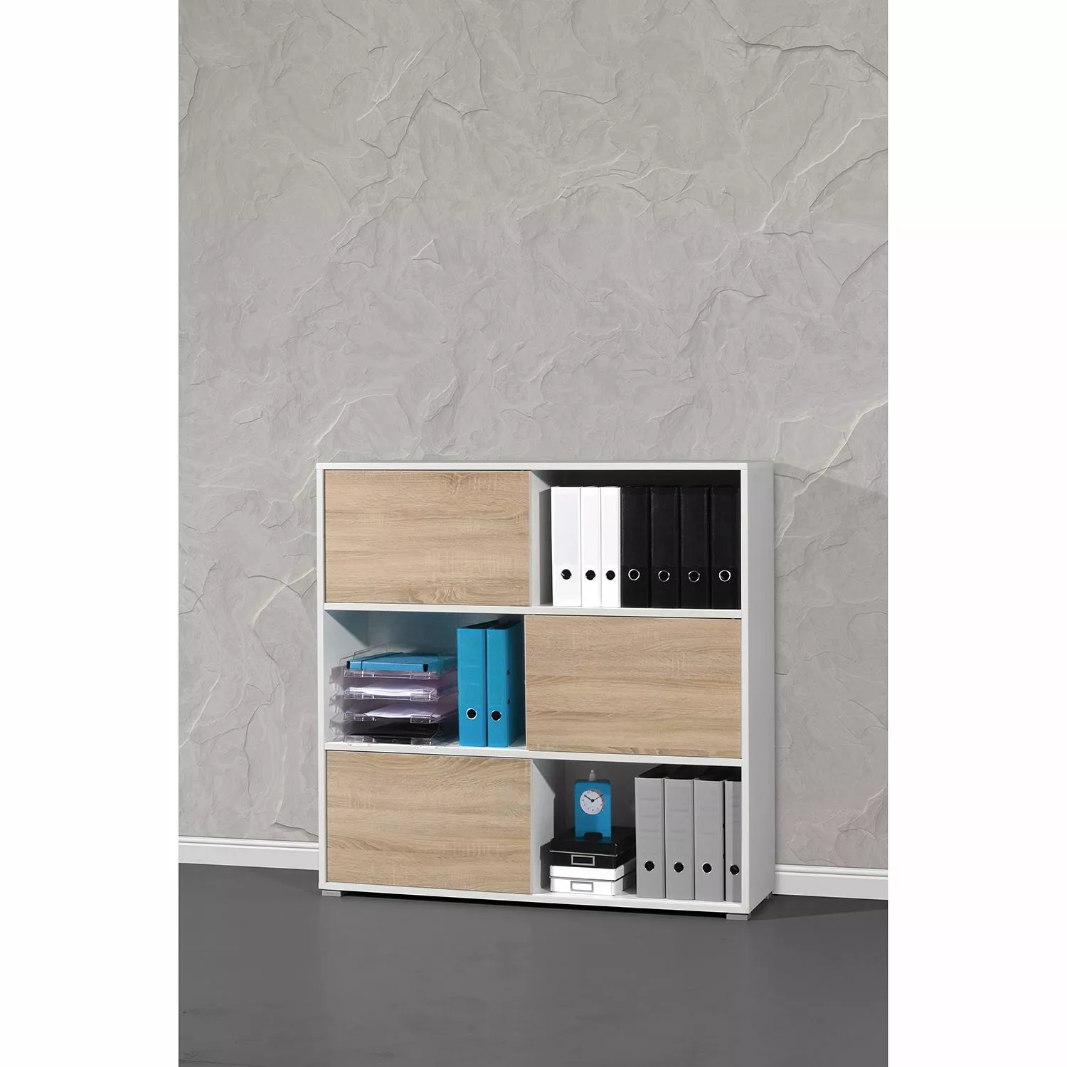 Germania Schiebetürenregal Mingle II - Weiß/Eiche Sonoma Dekor 20 Germania Schiebetürenregal Mingle II - Weiß/Eiche Sonoma Dekor – Bild 18