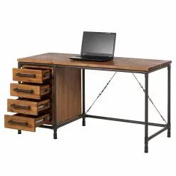 Ars manufacti Schreibtisch Atelier - Akazie teilmassiv / Metall - Akazie / Schwarz -Buromobel Verkaufe schreibtisch atelier akazie teilmassiv metall 3718365