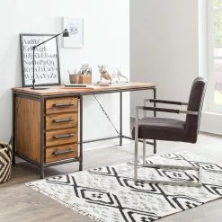 Ars manufacti Schreibtisch Atelier - Akazie teilmassiv / Metall - Akazie / Schwarz -Buromobel Verkaufe schreibtisch atelier akazie teilmassiv metall 4040204