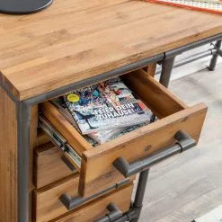 Ars manufacti Schreibtisch Atelier - Akazie teilmassiv / Metall - Akazie / Schwarz -Buromobel Verkaufe schreibtisch atelier akazie teilmassiv metall 4040212