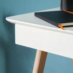 Mørteens Schreibtisch Branno - Eiche teilmassiv - Weiß / Eiche -Buromobel Verkaufe schreibtisch branno eiche teilmassiv weiss eiche 4853436