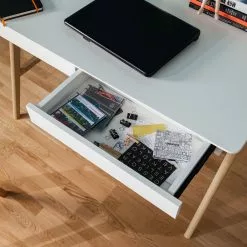 Mørteens Schreibtisch Branno - Eiche teilmassiv - Weiß / Eiche -Buromobel Verkaufe schreibtisch branno eiche teilmassiv weiss eiche 4853440