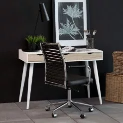 Mørteens Schreibtisch Dingus - Weiß / Eiche -Buromobel Verkaufe schreibtisch dingus weiss eiche furnier 4065812