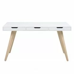 Mørteens Schreibtisch Lanna - Esche teilmassiv - Weiß -Buromobel Verkaufe schreibtisch lanna esche teilmassiv weiss 3642589