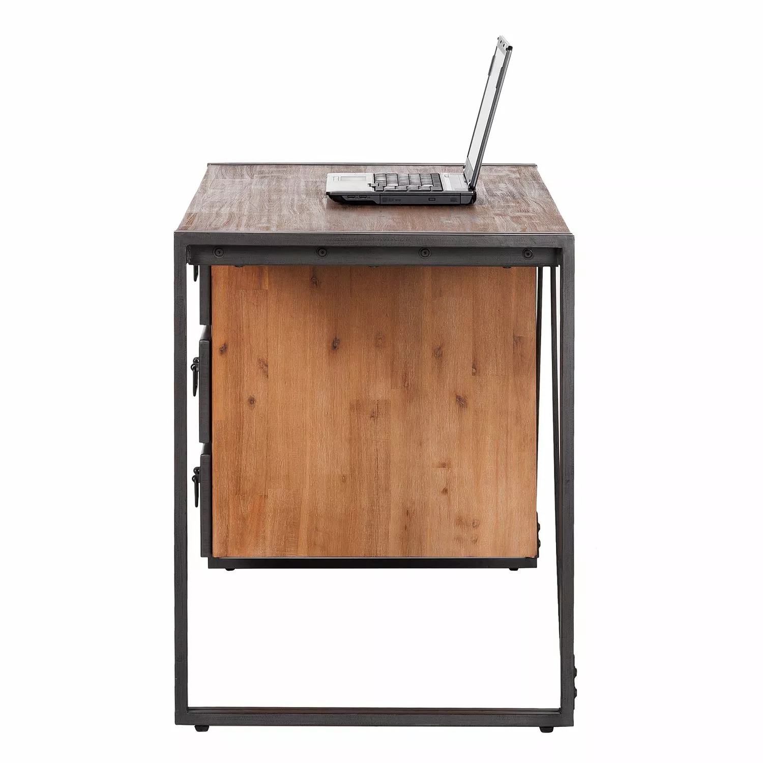 Ars manufacti Schreibtisch Manchester III - Akazie teilmassiv / Metall 7 Ars manufacti Schreibtisch Manchester III - Akazie teilmassiv / Metall – Bild 5