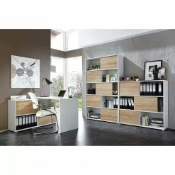 Germania Schreibtisch Mingle - Weiß/Eiche Sonoma Dekor -Buromobel Verkaufe schreibtisch mingle weiss eiche sonoma dekor 5029284 1