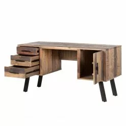 Ars manufacti Schreibtisch Tamati - Pinie massiv / Edelstahl - Pinie / Schwarz -Buromobel Verkaufe schreibtisch tamati pinie massiv 4922236