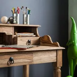 Wolf-Möbel Sekretär Bombay I - Sheesham massiv - Natur -Buromobel Verkaufe sekretaer bombay sheesham massiv natur mit 3 schubladen 1407331