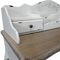 Maison Belfort Sekretär Nalovo - Paulownia teilmassiv - Paulownia Dunkel / Antik Weiß -Buromobel Verkaufe sekretaer braun weiss antik 4727572