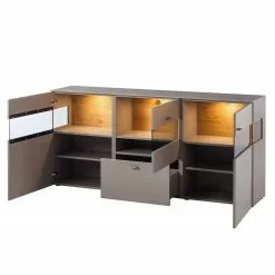 GWINNER Sideboard Anzio - Matt Fango / Balkeneiche - Mit Beleuchtung -Buromobel Verkaufe sideboard anzio mit beleuchtung 4524268