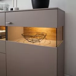 GWINNER Sideboard Anzio - Matt Fango / Balkeneiche - Mit Beleuchtung -Buromobel Verkaufe sideboard anzio mit beleuchtung matt fango balkeneiche 4626256