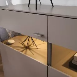 GWINNER Sideboard Anzio - Matt Fango / Balkeneiche - Mit Beleuchtung -Buromobel Verkaufe sideboard anzio mit beleuchtung matt fango balkeneiche 4626260