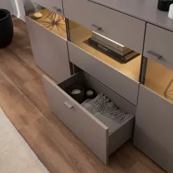 GWINNER Sideboard Anzio - Matt Fango / Balkeneiche - Mit Beleuchtung -Buromobel Verkaufe sideboard anzio mit beleuchtung matt fango balkeneiche 4626264