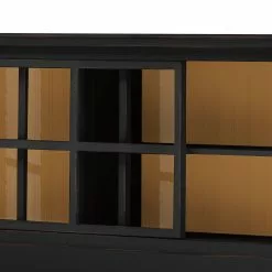 Maison Belfort Sideboard Azjana I - Schwarz / Pinie Honig -Buromobel Verkaufe sideboard azjana i pinie teilmassiv schwarz pinie honig 3394801