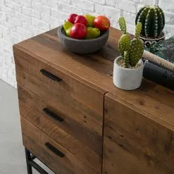 Ars manufacti Sideboard Grasby - Altholz Pinie / Metall - Pinie Dunkel / Schwarz -Buromobel Verkaufe sideboard grasby altholz pinie metall pinie dunkel schwarz 4920620