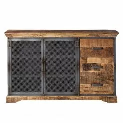 Ars manufacti Sideboard Hunter - Mango massiv / Metall - Mango / Blaugrau -Buromobel Verkaufe sideboard hunter mango massiv metall mango blaugrau 4845728