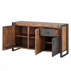 Ars manufacti Sideboard Manchester I - Akazie teilmassiv / Metall - Akazie / Anthrazit -Buromobel Verkaufe sideboard manchester i akazie massiv metall 4873180