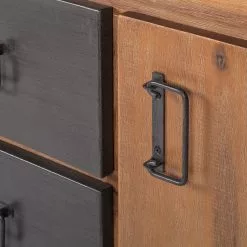 Ars manufacti Sideboard Manchester II - Akazie teilmassiv / Metall - Akazie / Anthrazit -Buromobel Verkaufe sideboard manchester ii akazie massiv metall 4876172