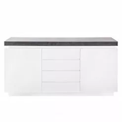 Fredriks Sideboard Namona I - Inkl. Beleuchtung - Weiß / Beton Dekor -Buromobel Verkaufe sideboard namona i inkl beleuchtung weiss anthrazit weiss anthrazit 3666813