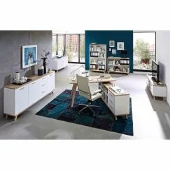 Germania Sideboard Neston II - Matt Weiß / Eiche Sanremo Dekor -Buromobel Verkaufe sideboard neston ii supermatt weiss eiche sonoma dekor 637578