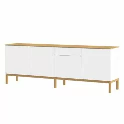 Tenzo Sideboard Patch IV - Eiche teilmassiv - Weiß
