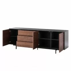 Eva Padberg Collection Sideboard Payara - Echtholzfurnier - Walnuss / Anthrazit -Buromobel Verkaufe sideboard payara walnuss schwarz 4372564