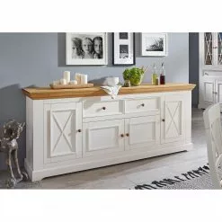 Maison Belfort Sideboard Ummanz I - Kiefer massiv - Kiefer Weiß -Buromobel Verkaufe sideboard ummanz i kiefer massiv kiefer weiss kiefer honig 5088608