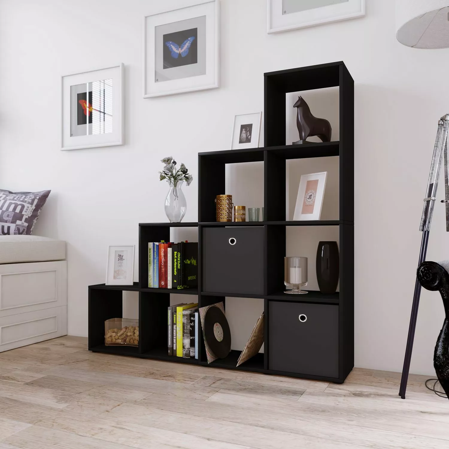 VCM Standregal Napoli - Schwarz 4 VCM Standregal Napoli - Schwarz – Bild 2