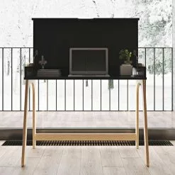 Temahome Schreibtisch Strömsund - Matt Schwarz / Eiche -Buromobel Verkaufe temahome buero 05 01 2017 4318916