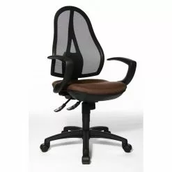 Topstar Drehstuhl Open Point SY - Kunstfaser / Mesh - Dunkelbraun / Schwarz -Buromobel Verkaufe topstar open point drehstuhl dunkelbraun m ts ast opt dbr 2